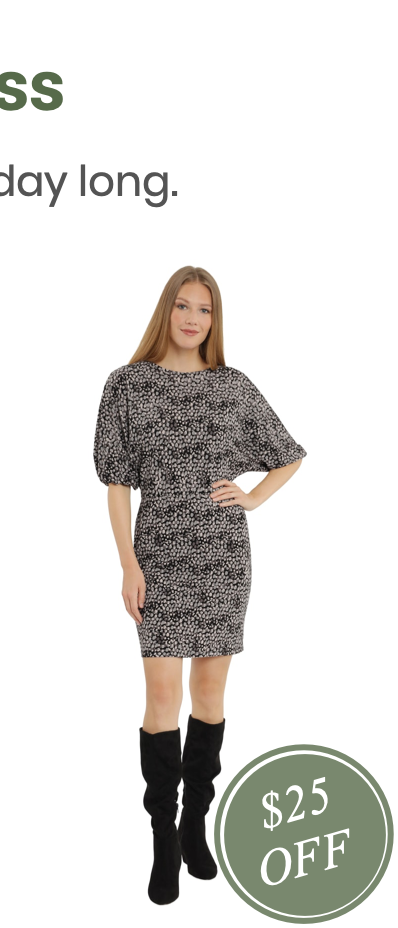 Shop the &quot;London Times Tonal Spot Dolman Sleeve Blouson Dress&quot; by London Times