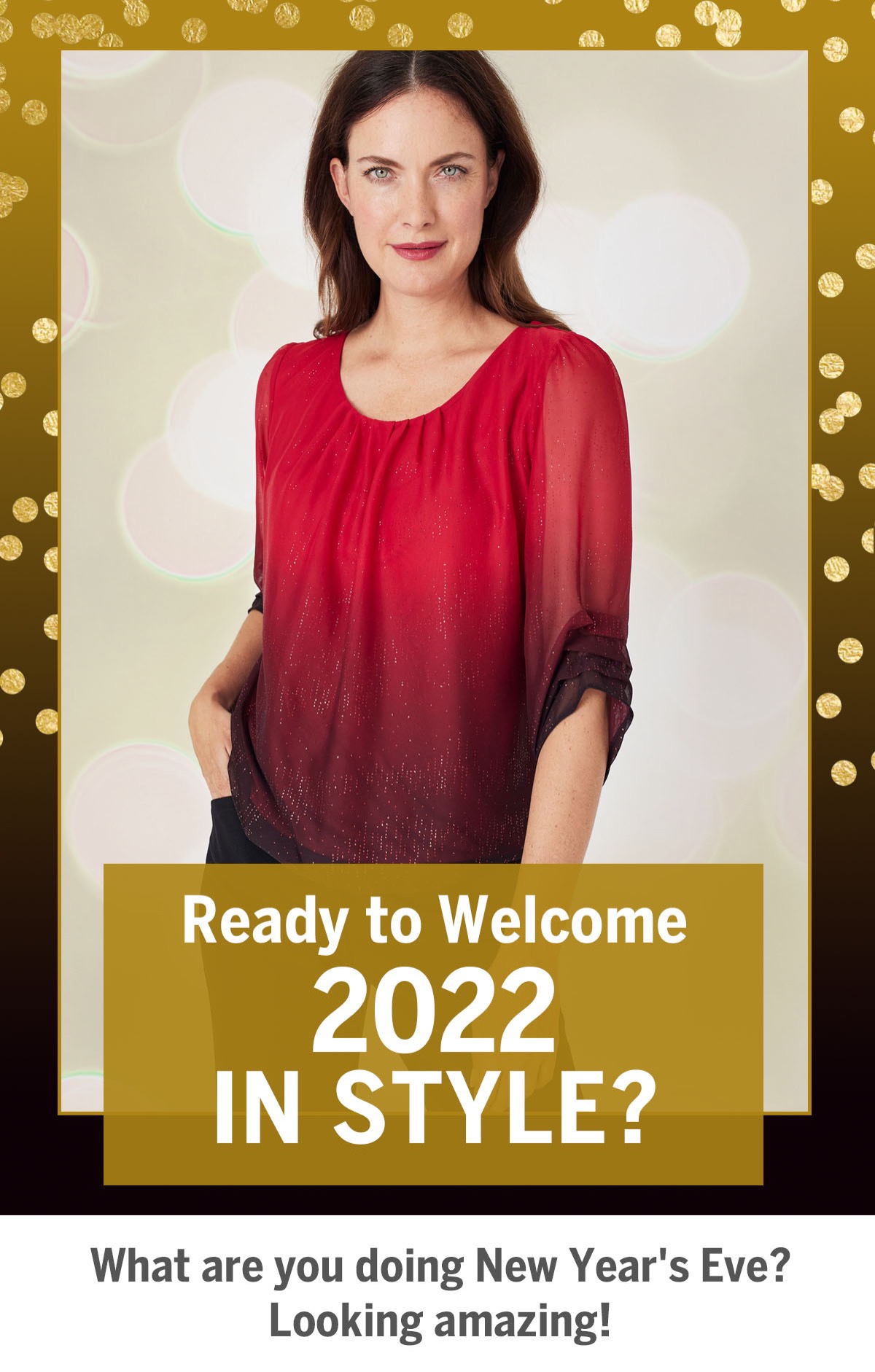 Shop the &quot;Roz &amp; Ali Glitter Ombre Bubble Hem Blouse&quot; by Roz &amp; Ali