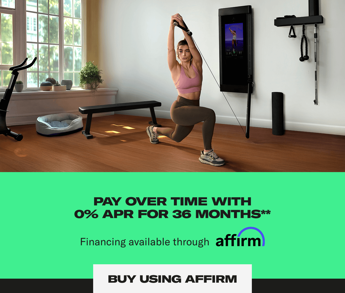 Pay over Time. 0% apr for 36 months. Buy Using Affirm