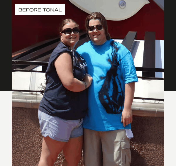 A gif of a man and a woman in front of a mirror.