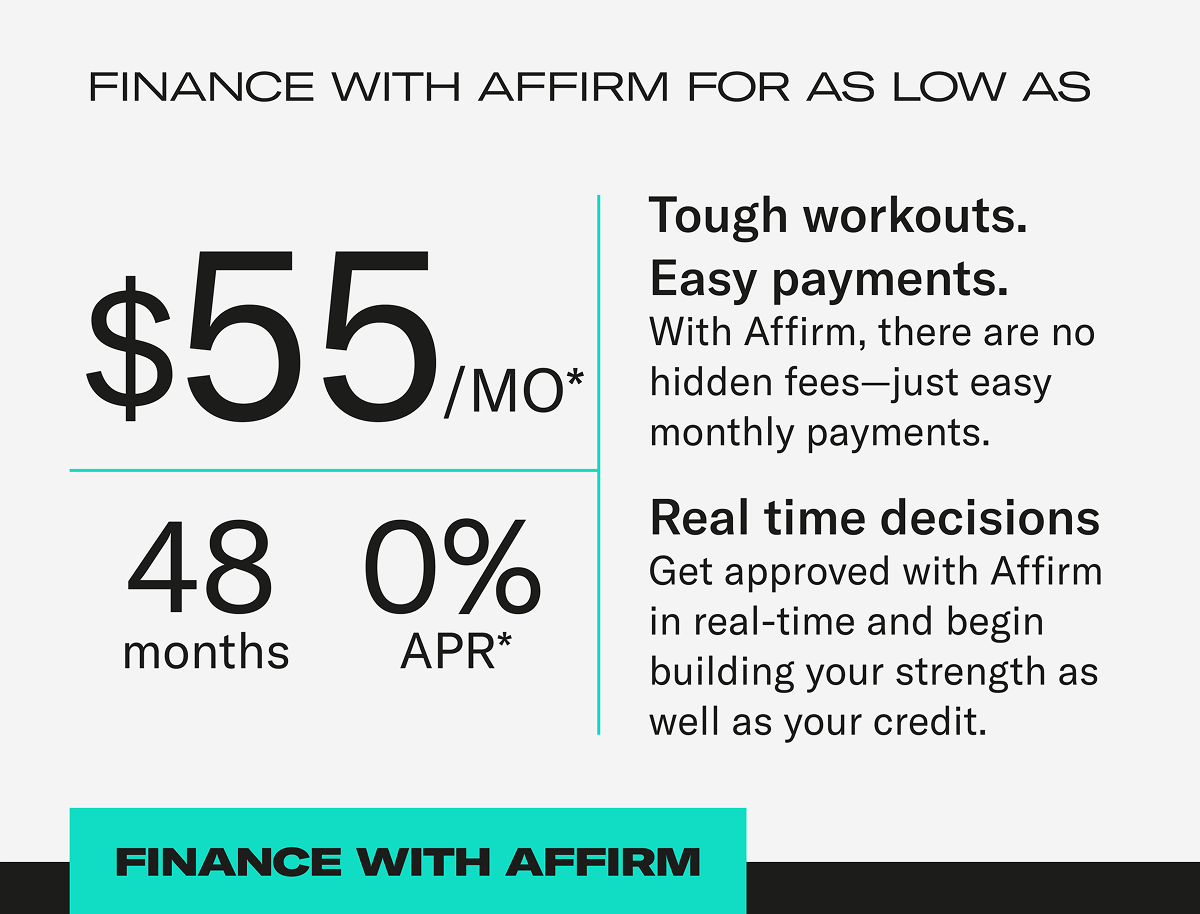 Finance with Affirm for as low as $55/mo* | 48 months - 0% APR. Finance With Affirm