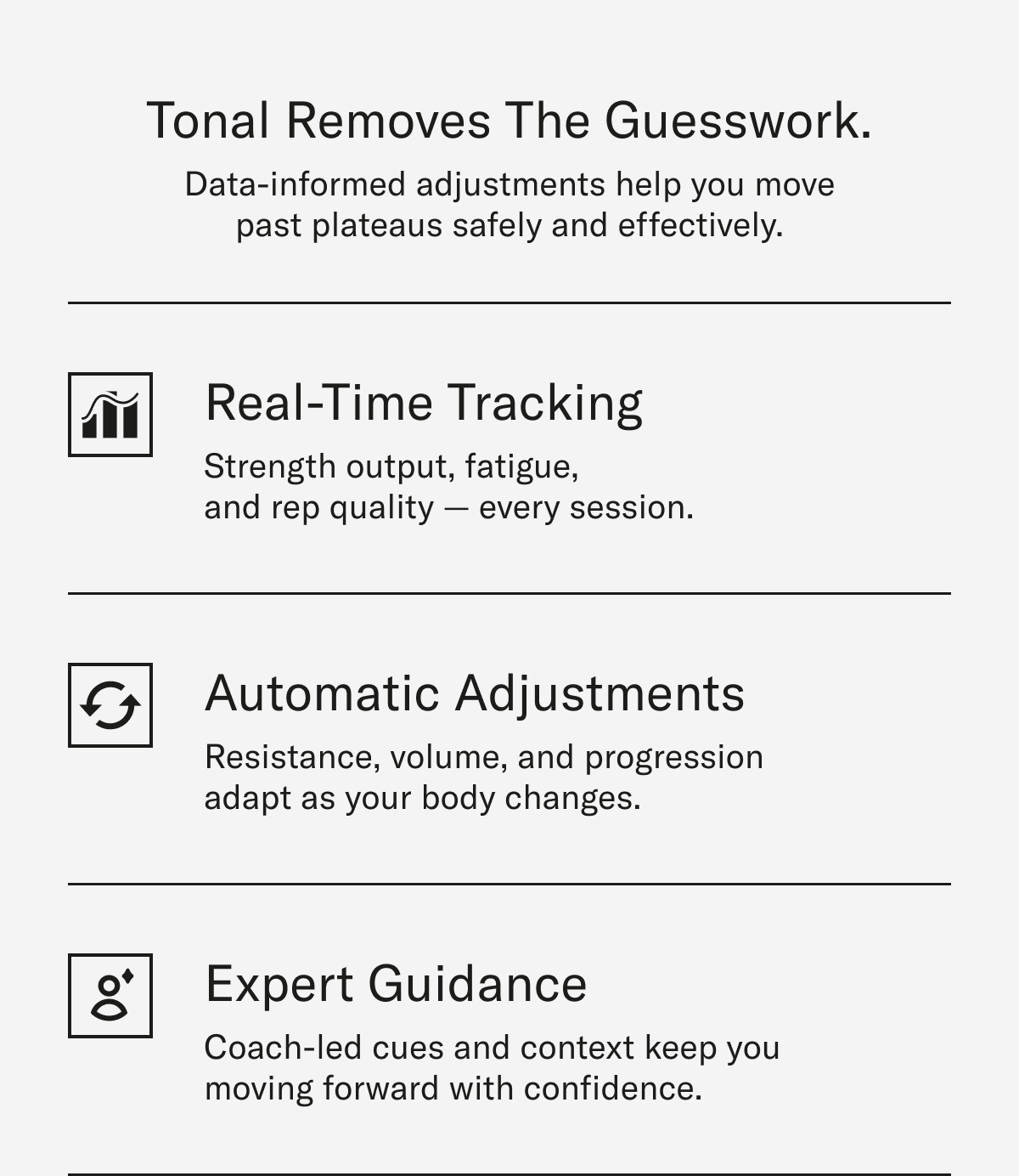 Tonal removes the guesswork