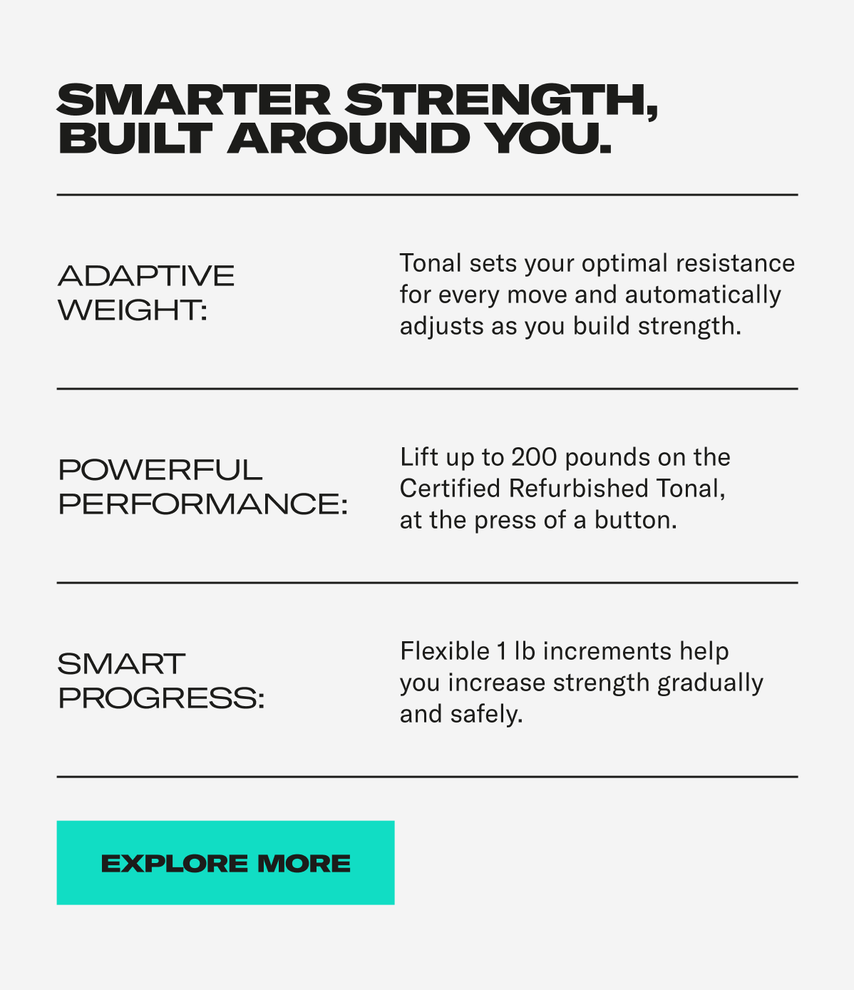 Smarter strength, built around you. Explore More.