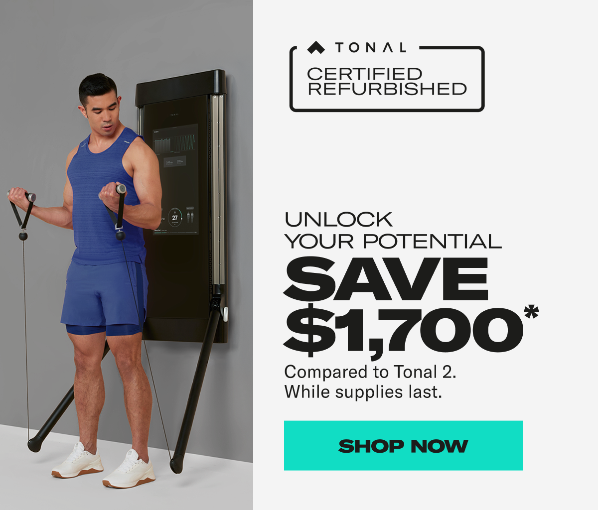 Unlock your potential. Save $1,700 Compared to Tonal 2. Sho Now