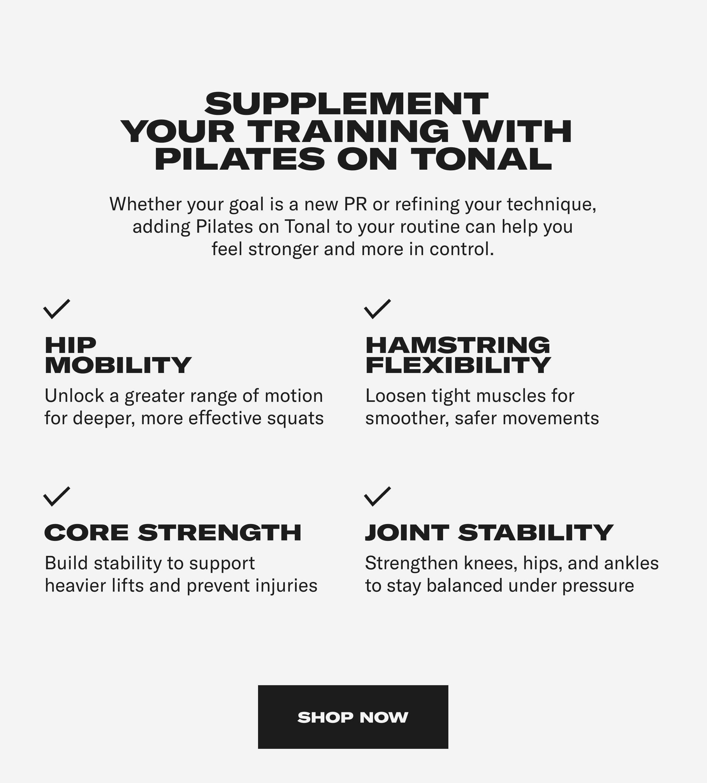 Supplement Your Training With Pilates On Tonal Supplement Your Training With Pilates On Tonal
