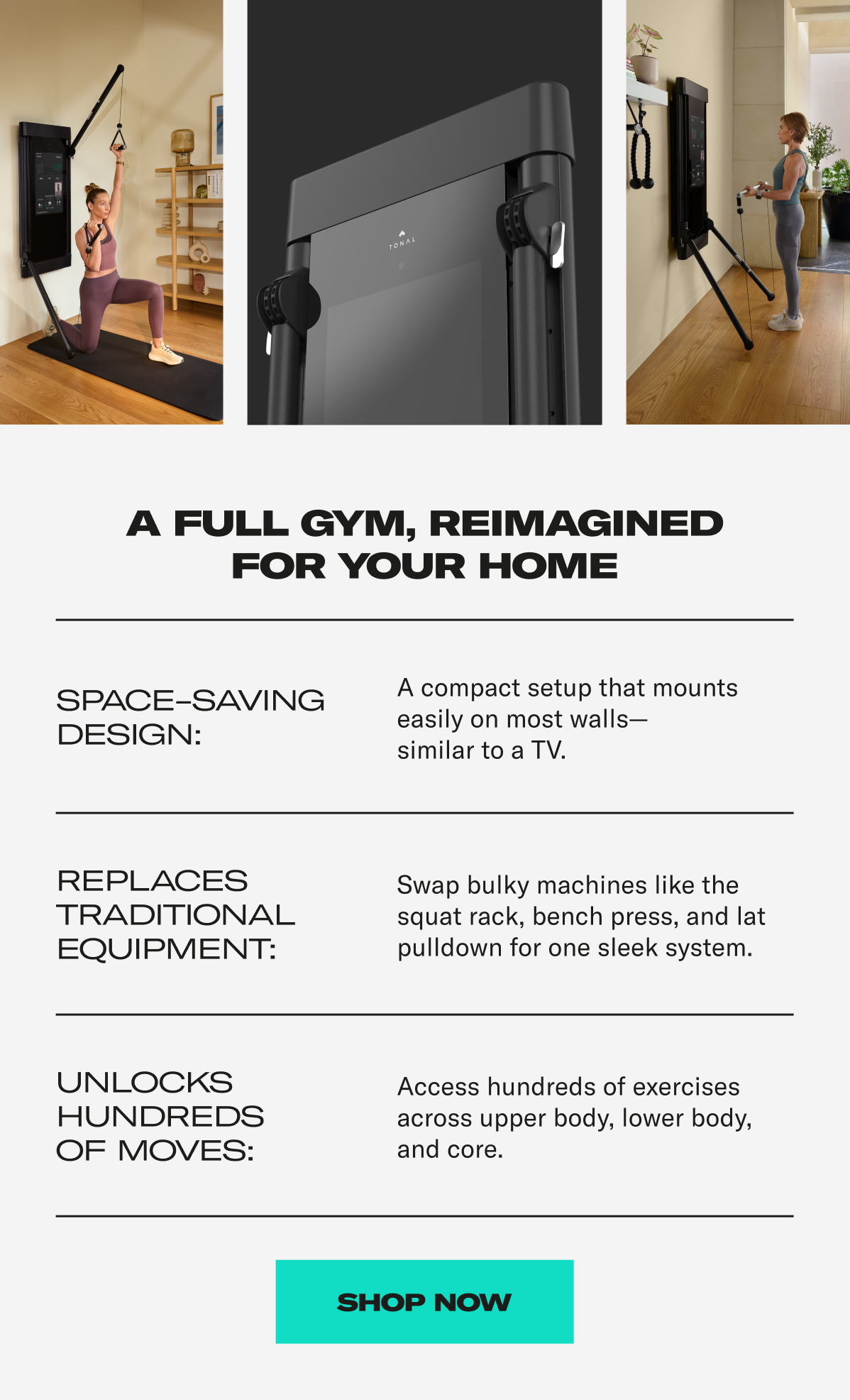 A full Gym, reimagined for your home. Shop Now