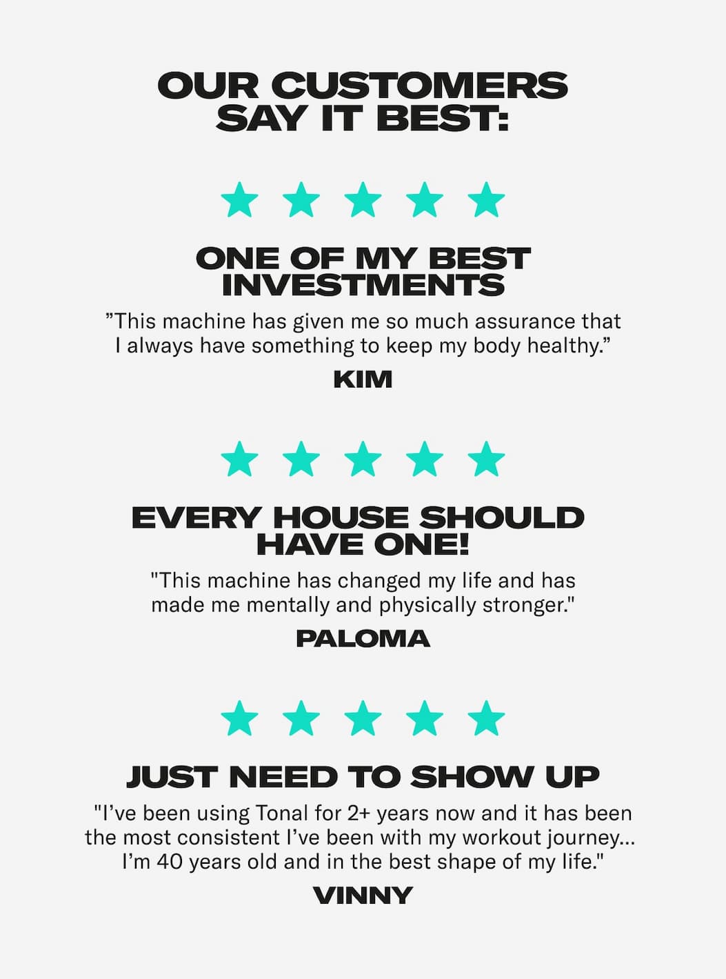 Our customers say it best: