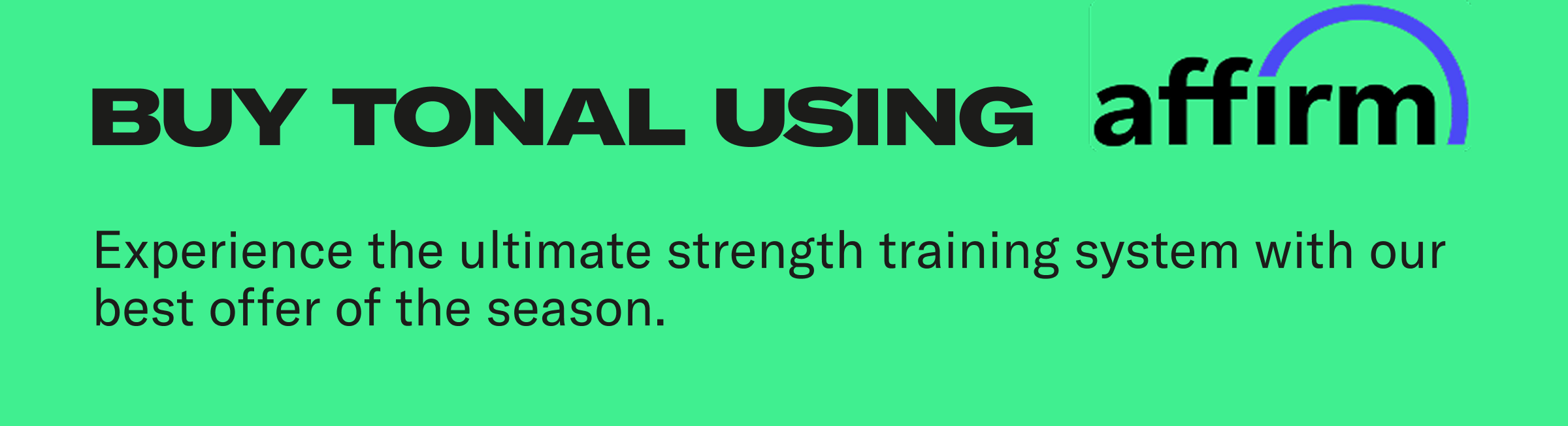 Buy Tonal Using affirm