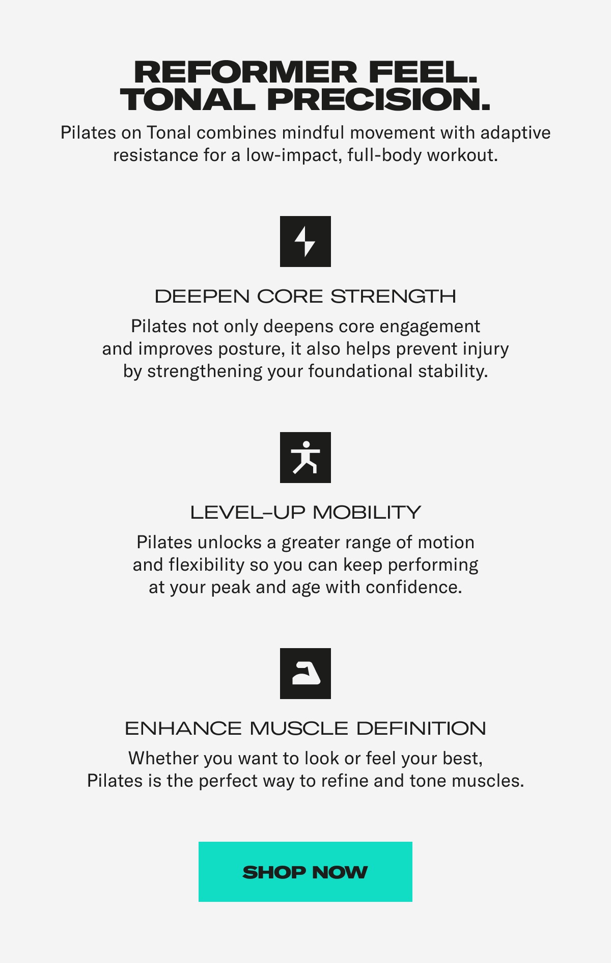 Reformer feel. Tonal precision.