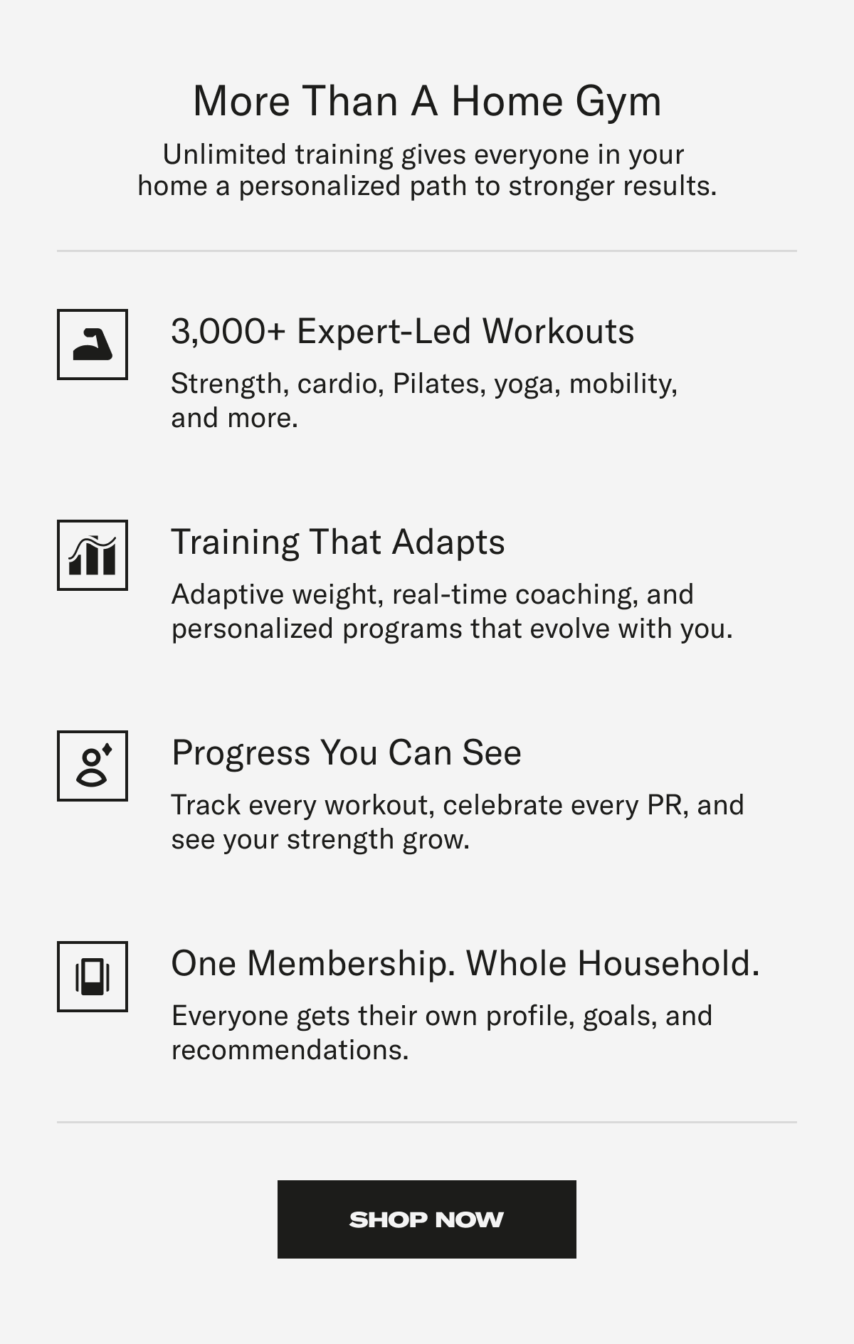 More than a home Gym. Shop now