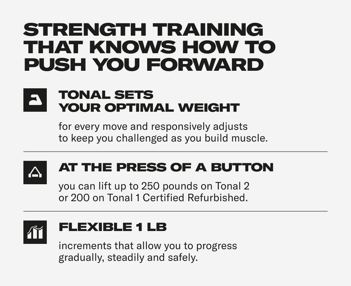 Strength training that knows how to push you forward