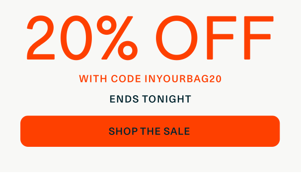 20% off accessories with code INYOURBAG20