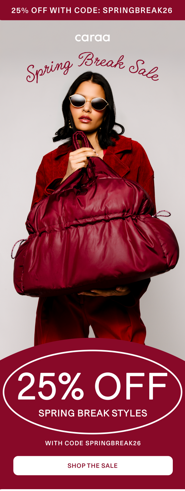 an image of a beach with a yellow sign that says 25 % off spring break styles