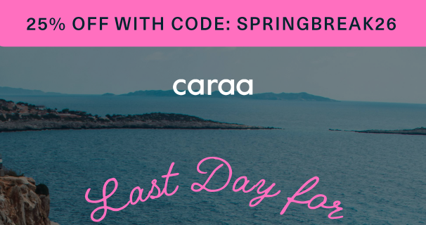 an image of a beach with a yellow sign that says 25 % off spring break styles