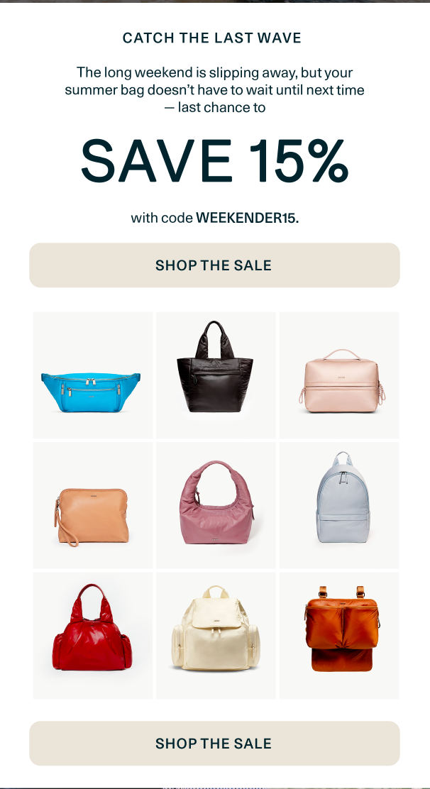 Shop the Summer Edit and enjoy 15% off with code WEEKENDER15.