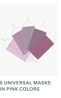 5 Universal Masks in Pink Colors