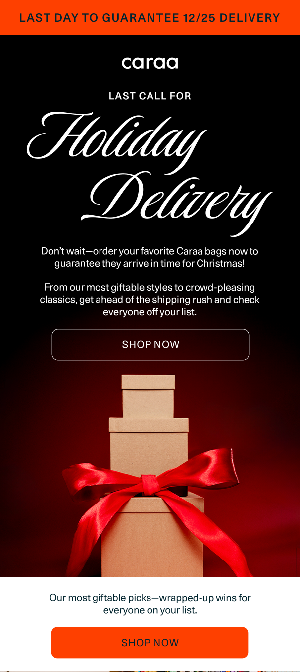 Last day to guarantee 12/25 delivery