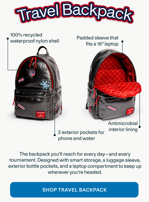 Caraa x USA Fencing Collection Travel Backpack in Steel