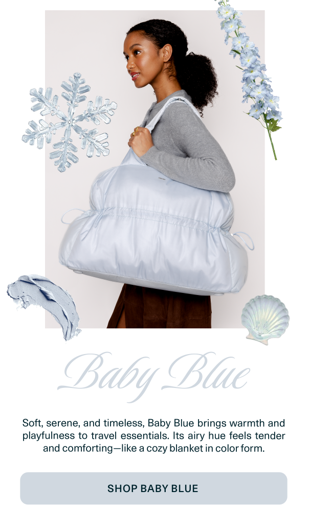 Shop the Portobello Duffel and Portobello Cosmetic in Baby Blue