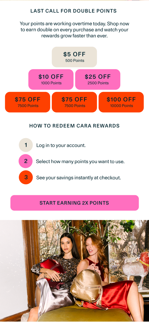 Earn double points on every purchase
