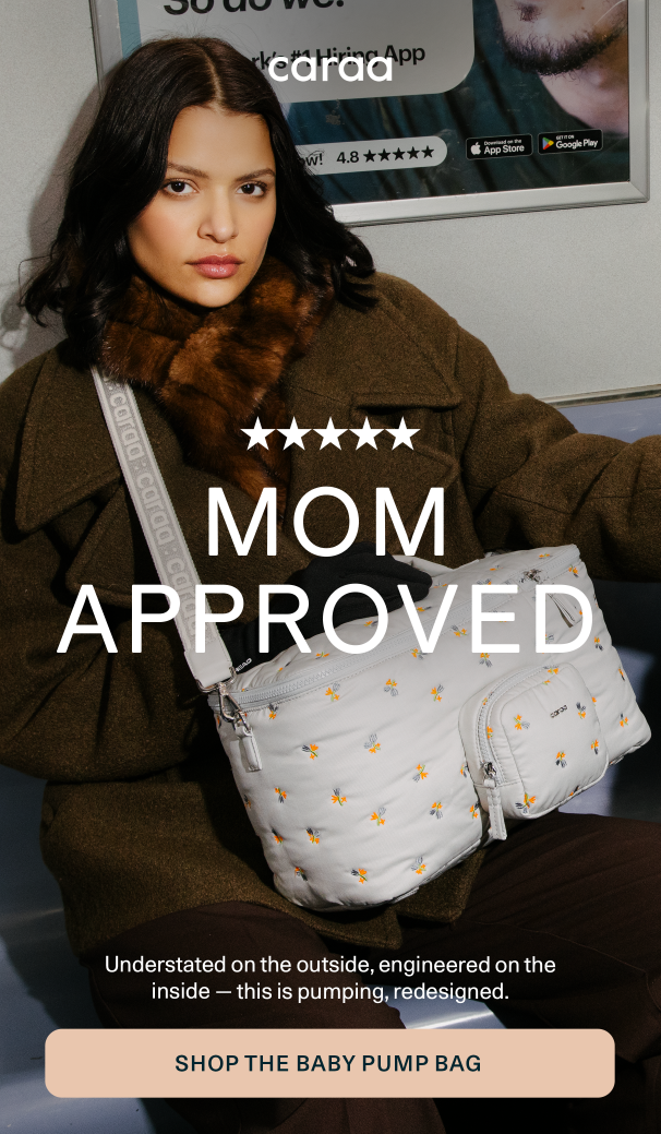 Shop our new embroidered Baby Pump Bag