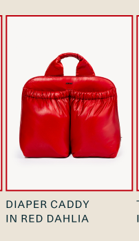 Diaper Caddy in Red Dahlia