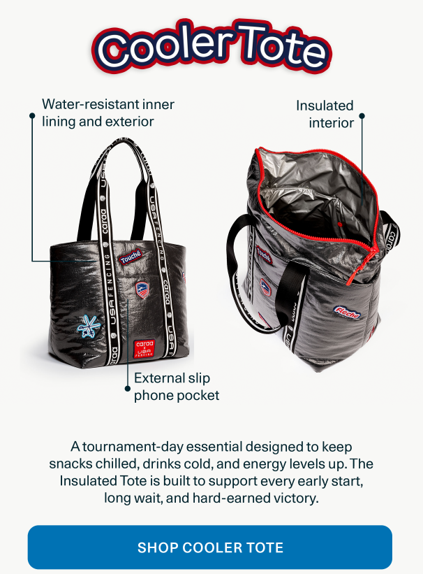 Caraa x USA Fencing Collection Cooler Tote in Steel