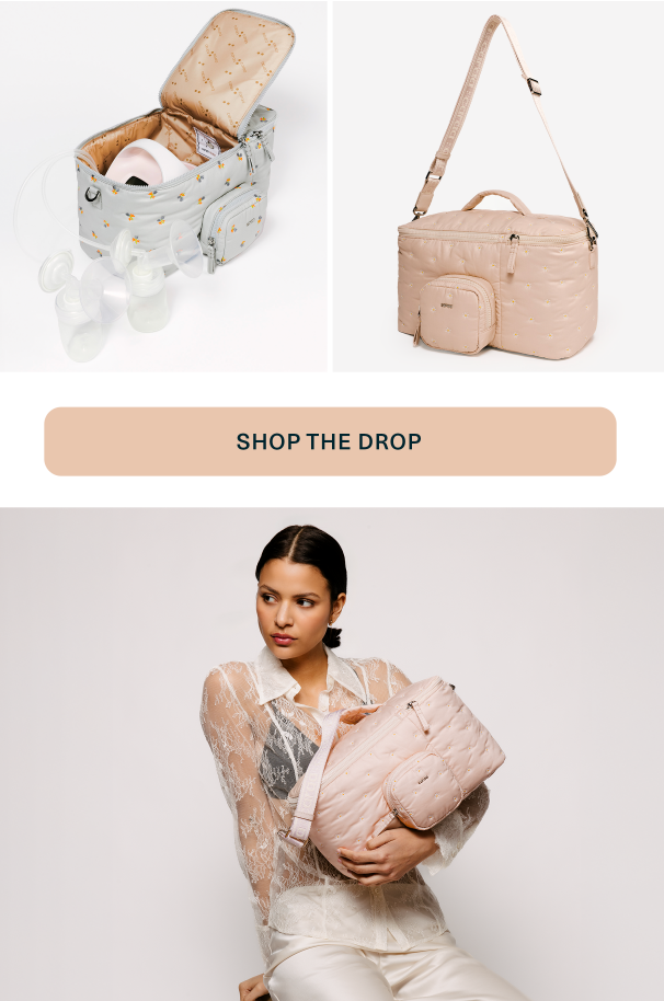Shop our new embroidered Baby Pump Bag