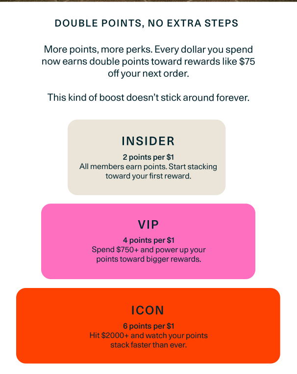 Earn double points on every purchase