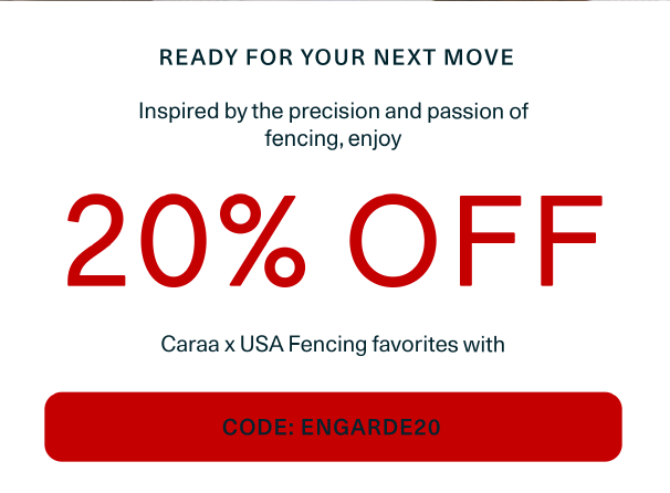 20% off Caraa x USA Fencing Collection with code: ENGARDE20