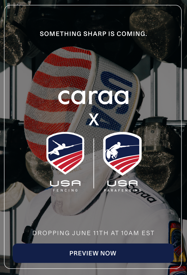 Caraa x USA Fencing drops tomorrow at 10am EST