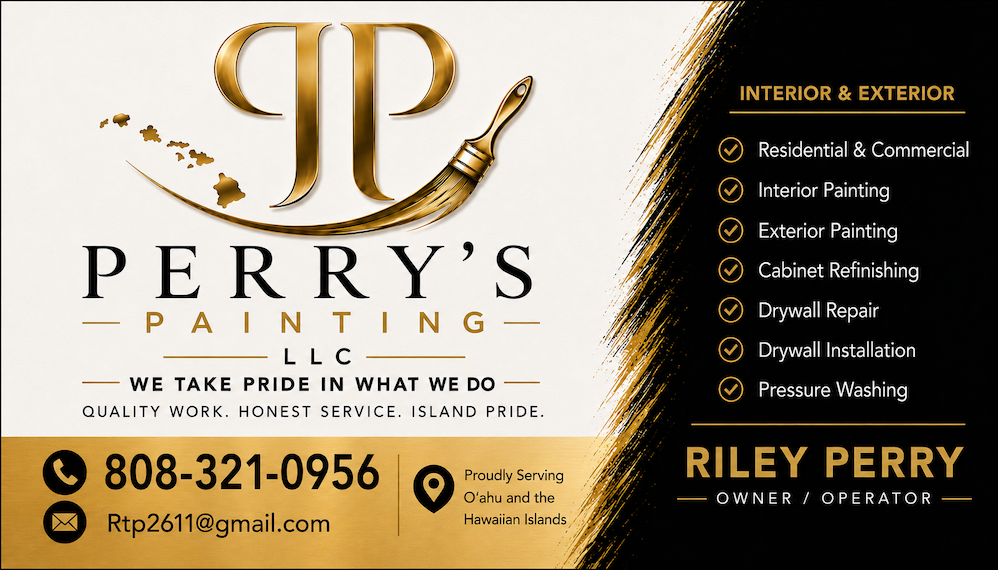 Perry's Painting business card