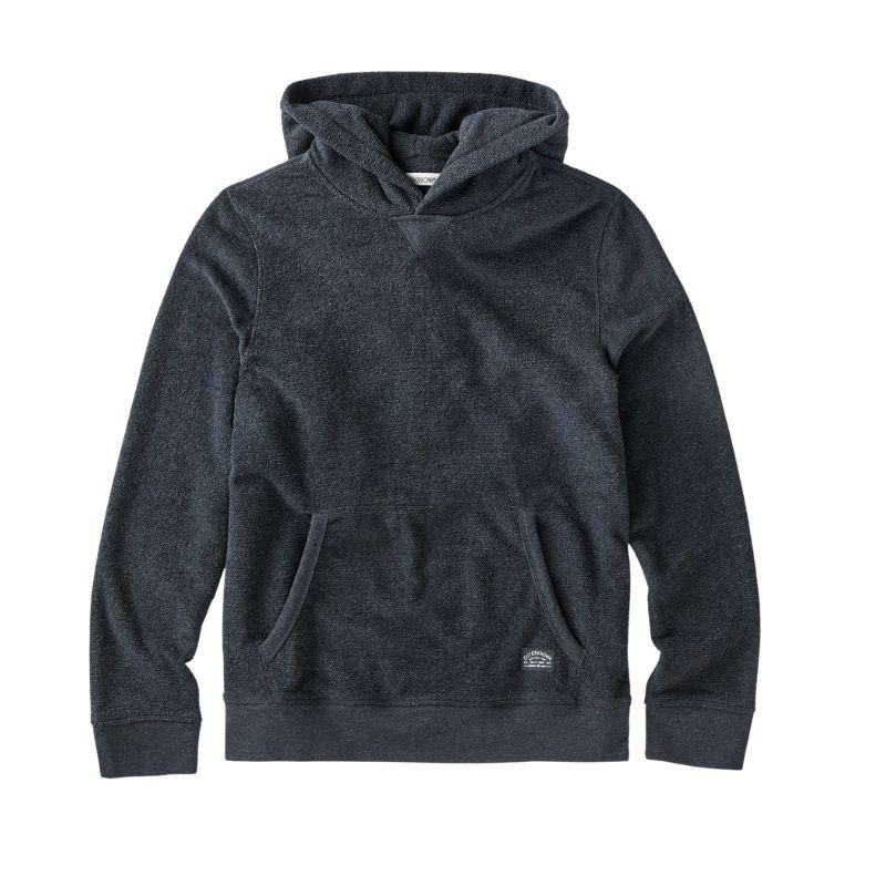 Outerknown Hightide Pullover Hoodie in Heather Black
