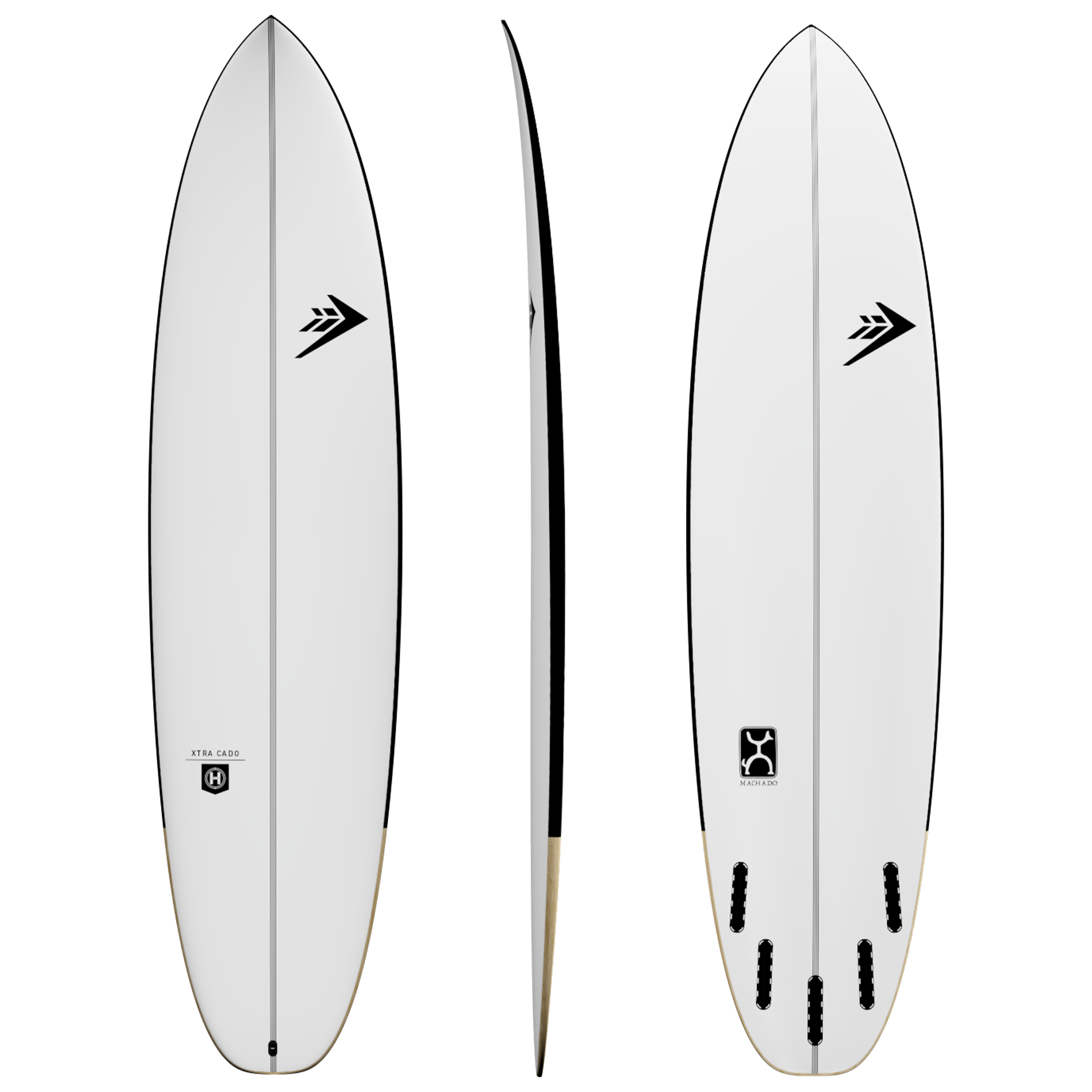Firewire Rob Machado Xtra Cado surfboard, mid-length shape