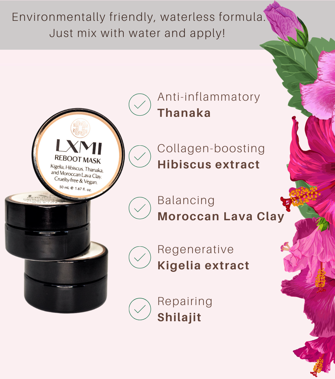 100% plant-based formula - LXMI's Reboot Face Mask