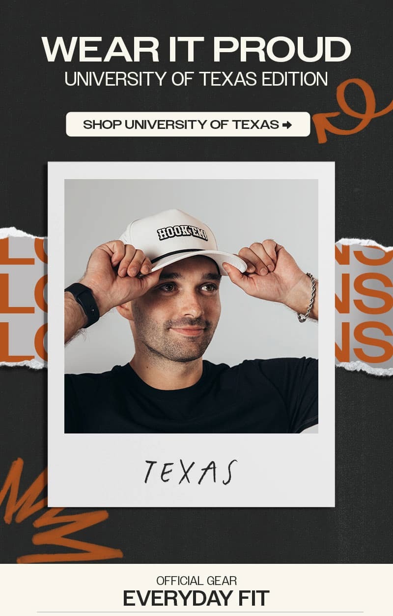 UNIVERSITY OF TEXAS - OFFICIALLY LICENSED | SHOP HERE >