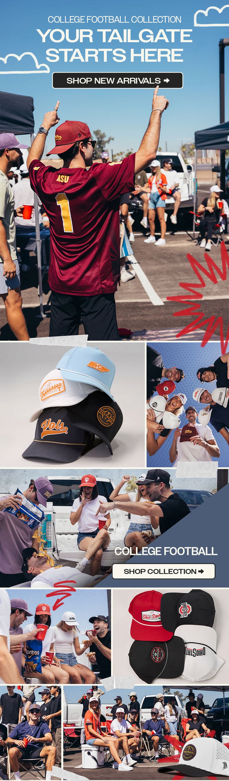NEW - OFFICIALLY LICENSED COLLEGE FOOTBALL HEADWEAR | SHOP CAMPUS COLLECTION >