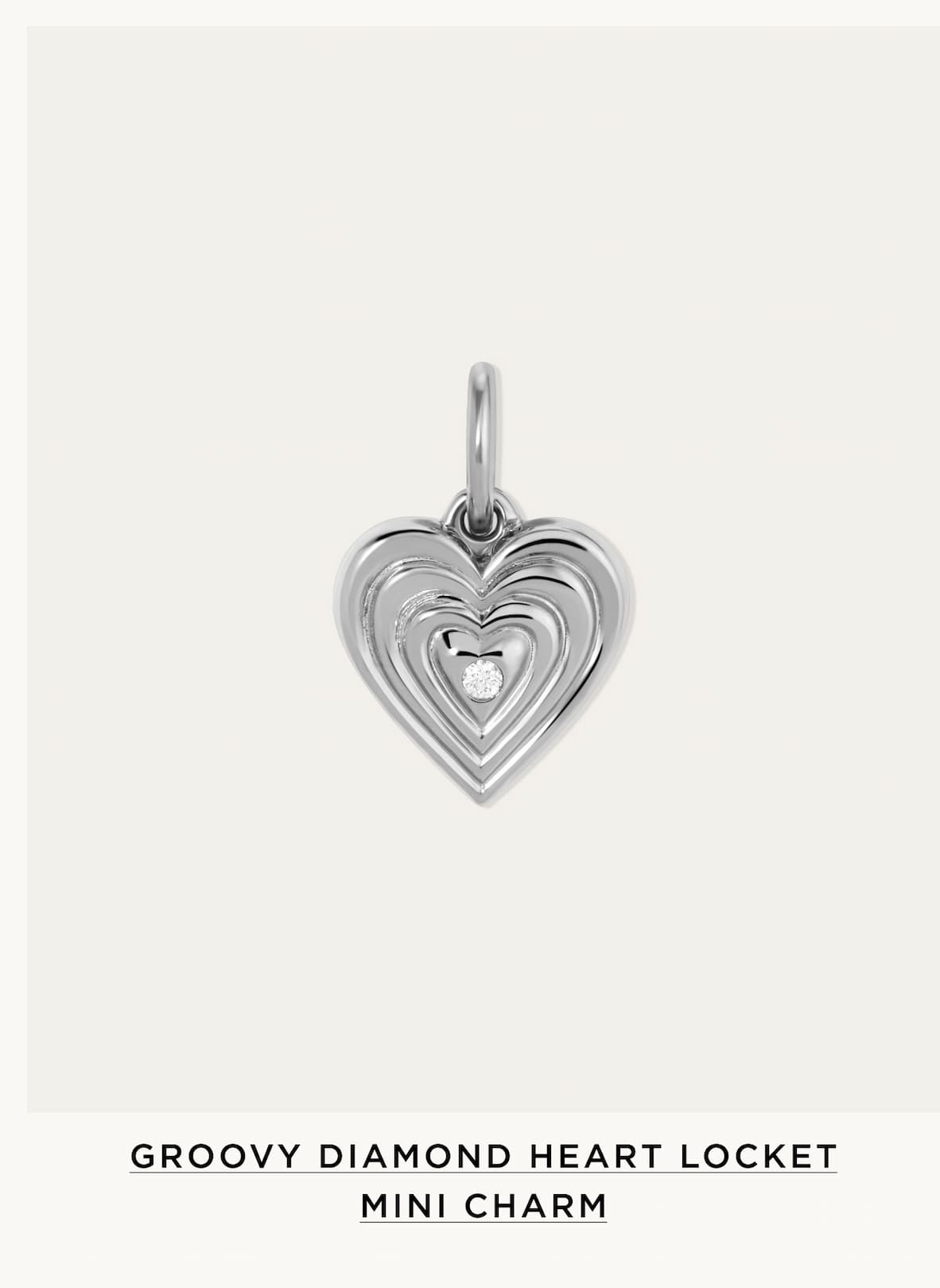 Groovy Diamond Heart Locket Mini Charm 