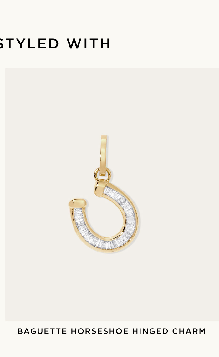 Baguette Horseshoe Hinged Charm 