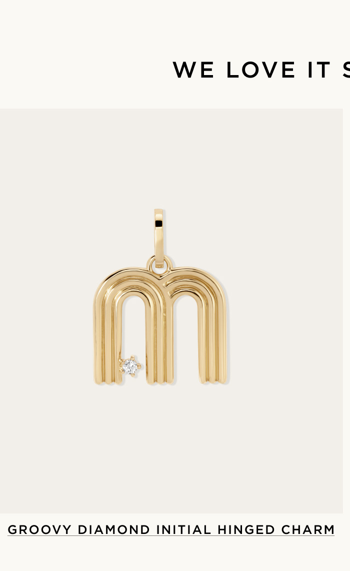 Groovy Diamond Initial Hinged Charm
