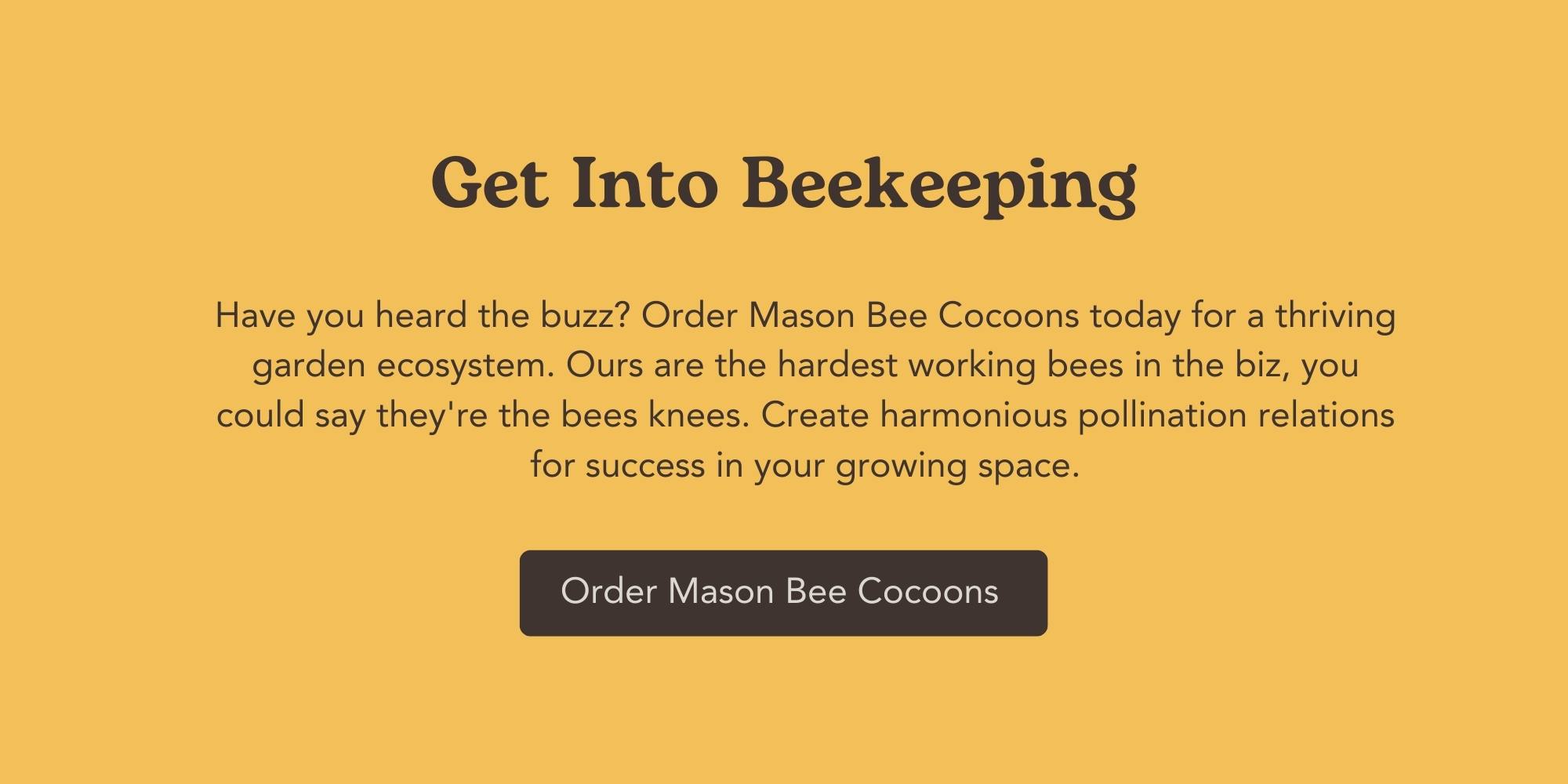 West Coast Seeds Urban Bee Cocoons Mason