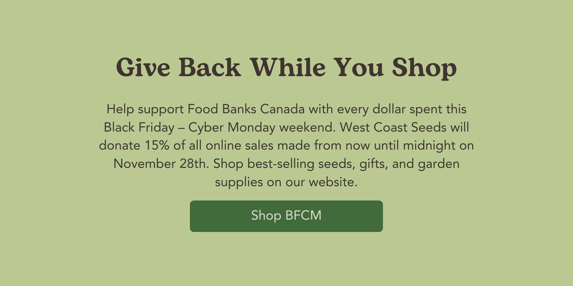 West Coast Seeds Shopping BFCM