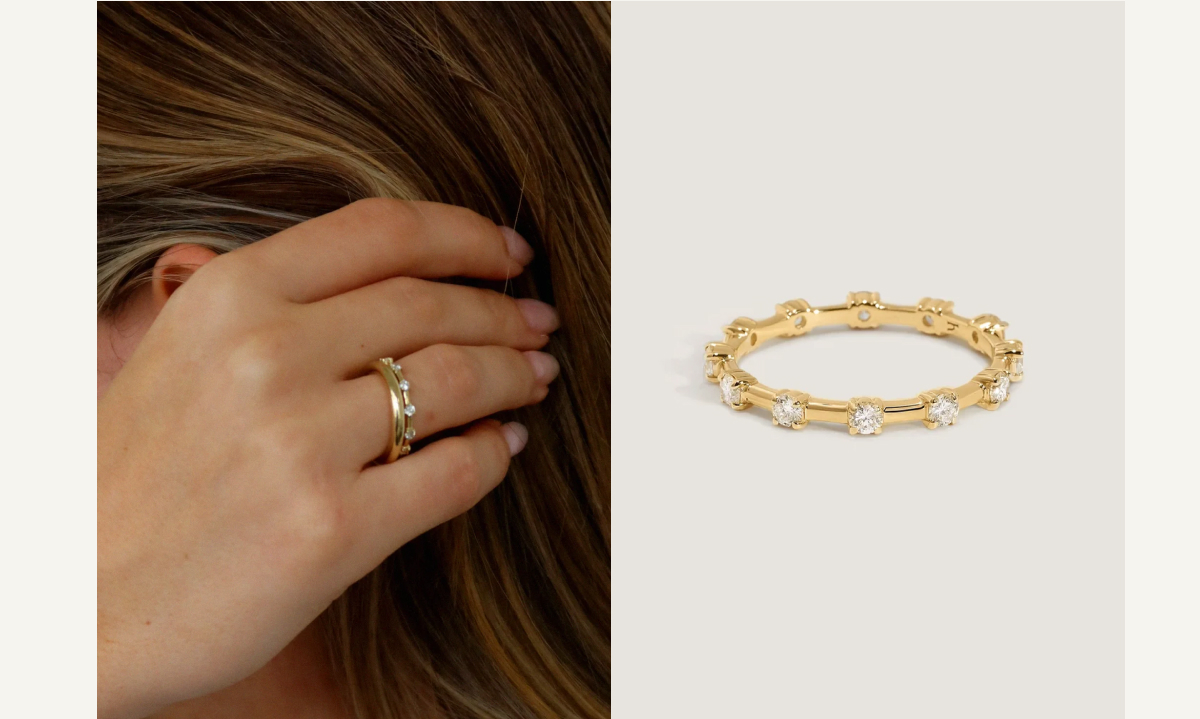 Arielle Four Prong Eternity Ring Diamond