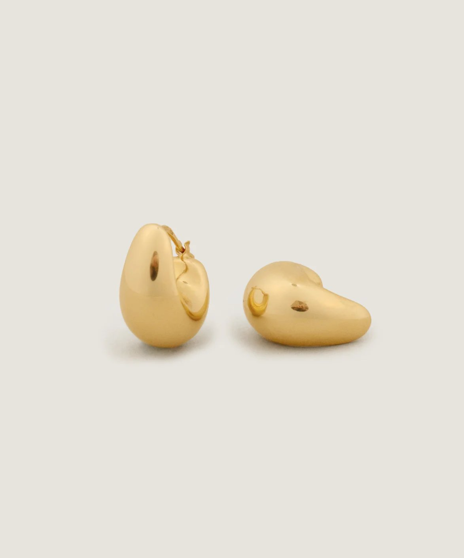 Petite Bold Teardrop Hoop Earrings