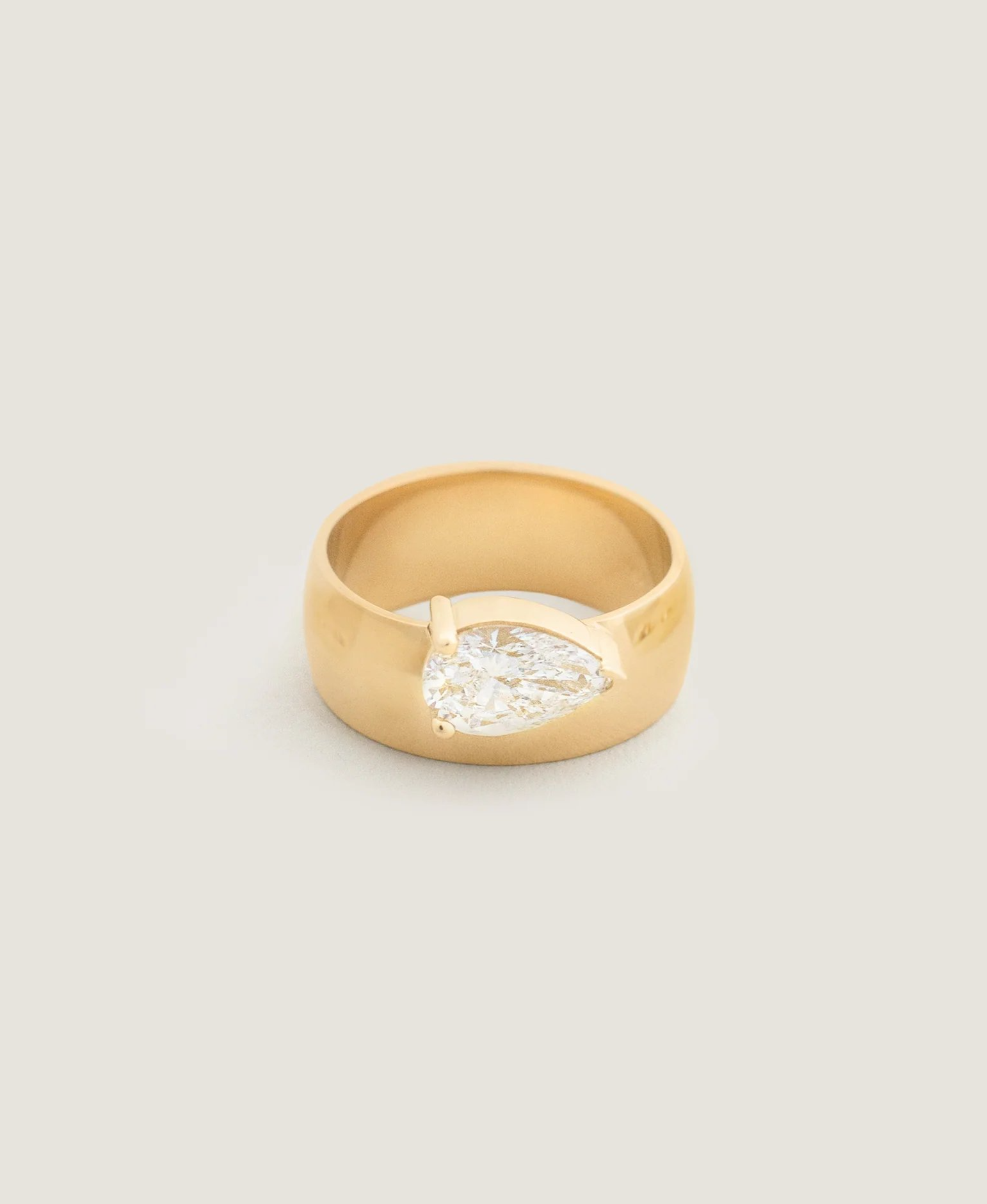 Porter Cigar Band Ring Pear Diamond