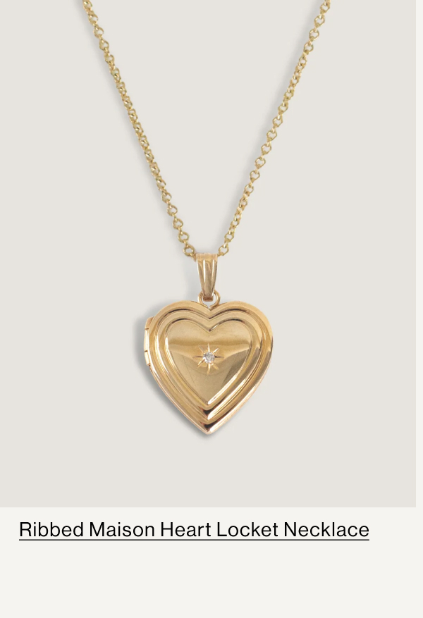 Ribbed Maison Heart Locket Necklace