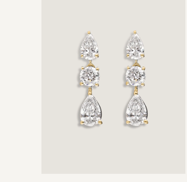 Third Time's a Charm Drop Earrings Pear 2.7ctw Diamond