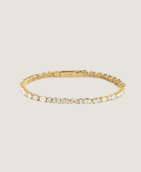 Esme Fancy Shape Tennis Bracelet 4ctw Yellow Gold