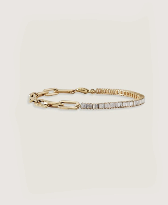 Serena Baguette Tennis Link Bracelet Diamond