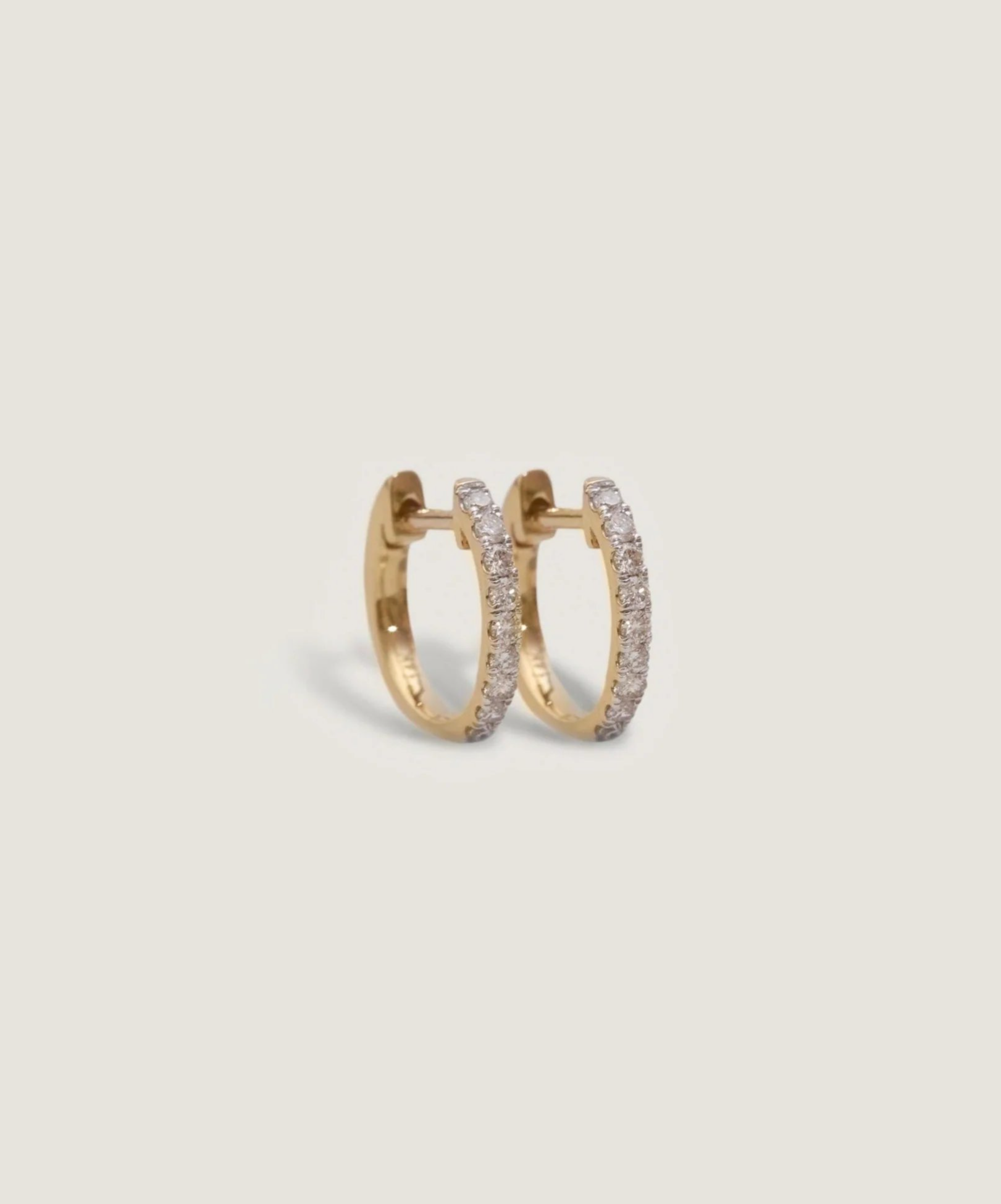 Bold Pave Huggie Earrings Diamond